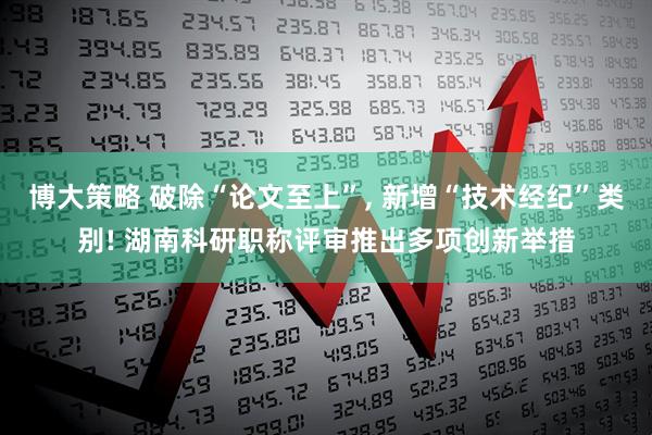 博大策略 破除“论文至上”, 新增“技术经纪”类别! 湖南科研职称评审推出多项创新举措